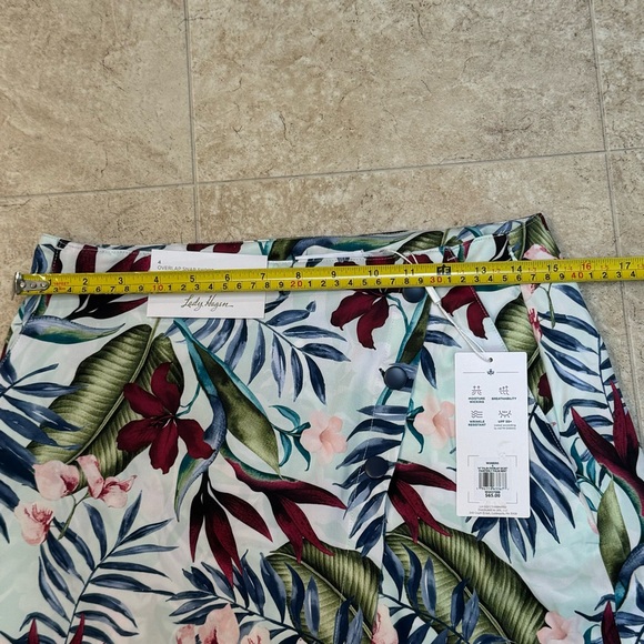 NWT Lady Hagen Women’s Palm Overlap Snap Athletic Skort Tropical Mint Size 4 - Picture 5 of 11